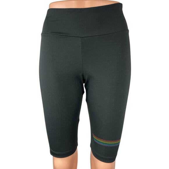 NEW Adidas Black Gay Pride Mid Rise Activewear Training Workout Biker Shorts XS - Picture 1 of 6